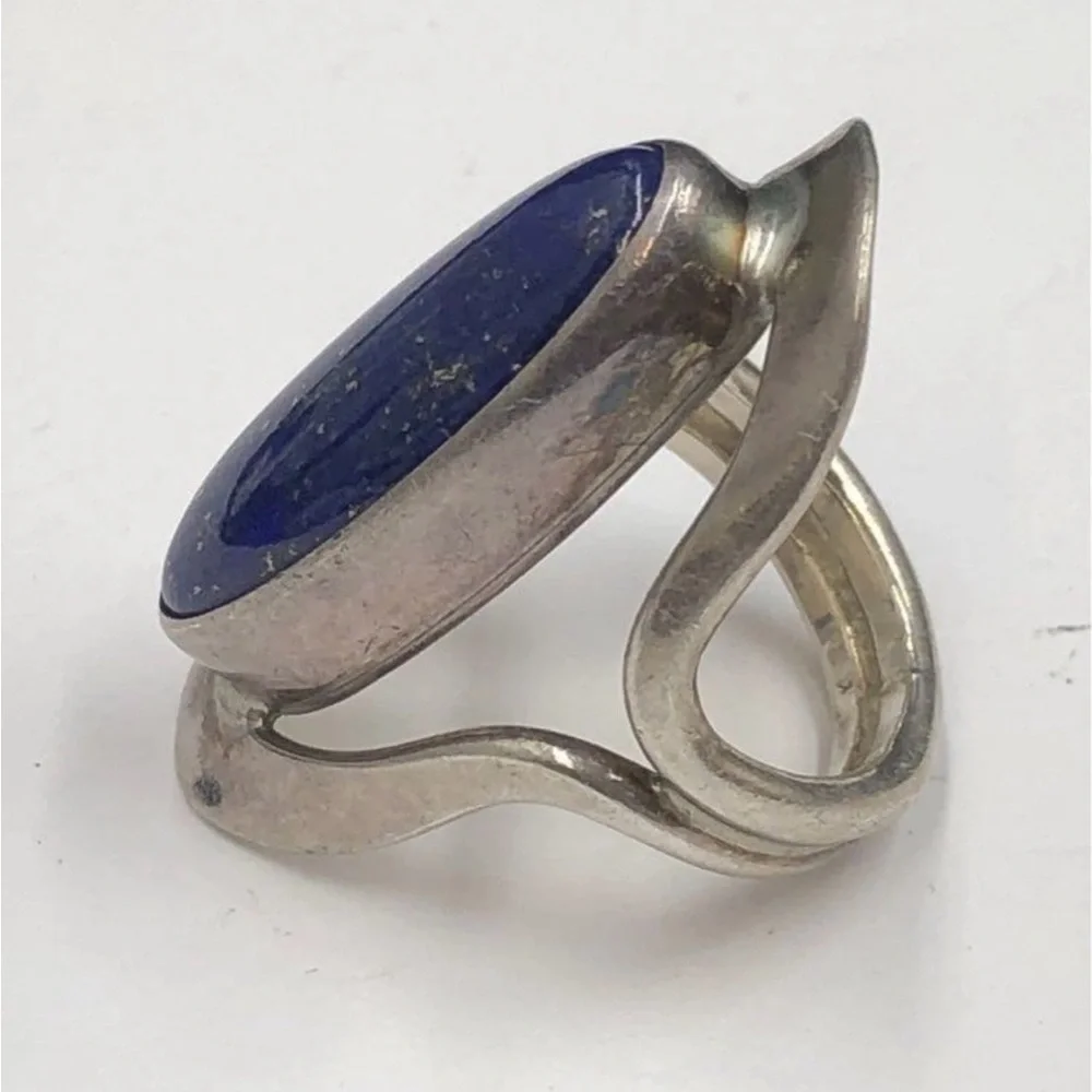 DDD Mexico Sterling Silver size 6 Oval Blue Lapis Ring